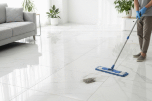 Preparing Marble Floor for Grout Cleaning