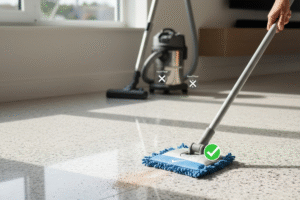 Remove Loose Dirt and Debris from Granite Floors