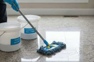 Rinse the Floor Granite Cleaning Step