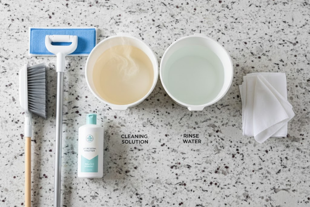 Tools and Materials You'll Need for Cleaning Granite Floors