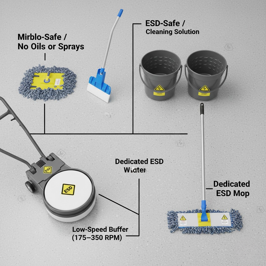 Using the wrong tools is the fastest way to ruin an ESD floor