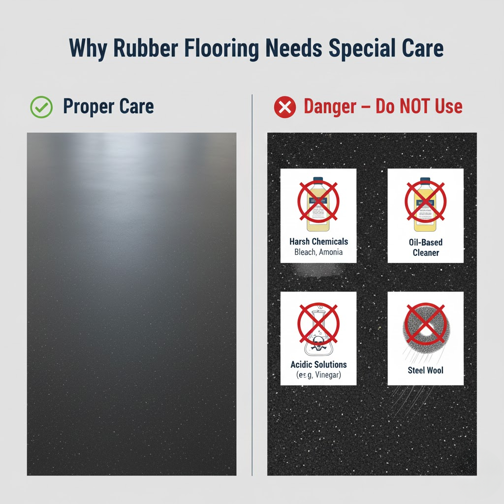 Why Rubber Flooring Needs Special Care