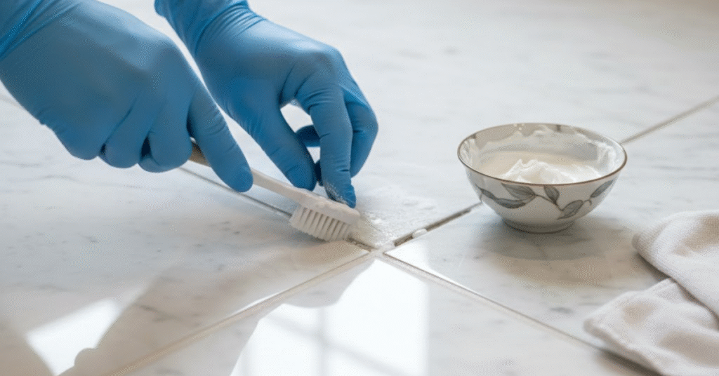 clean grout marble floors