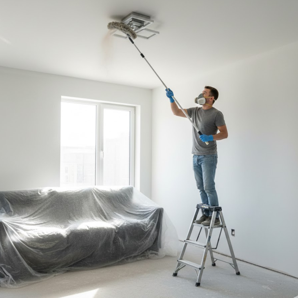 dusting room from top to bottom