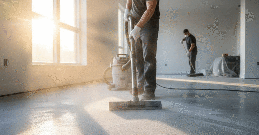 how to clean construction dust from floors