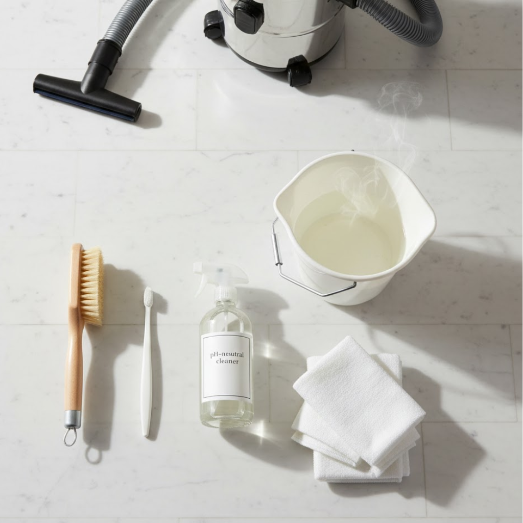 marble grout cleaning tools