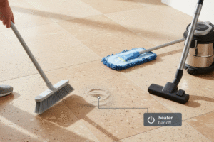 remove sandstone dust and dirt