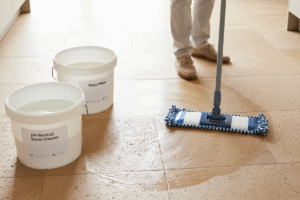 sandstone floor mopping sections
