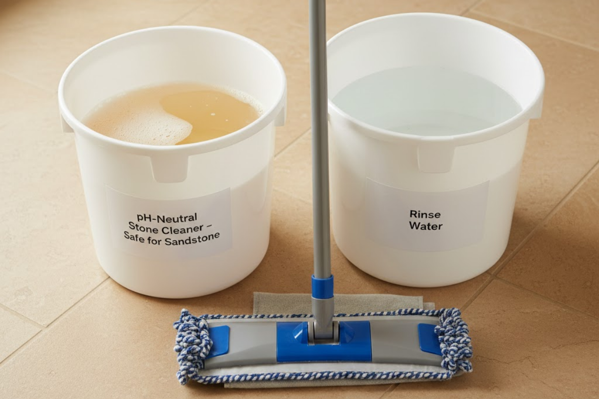 sandstone safe cleaning solution