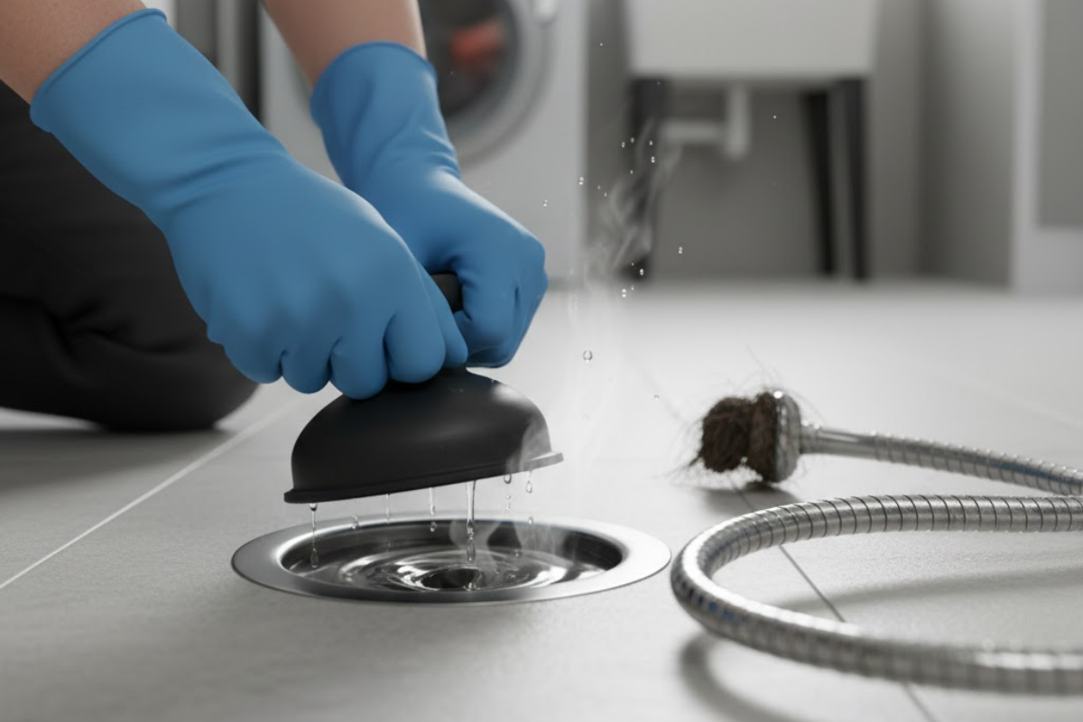 Clear Floor Drain Clog