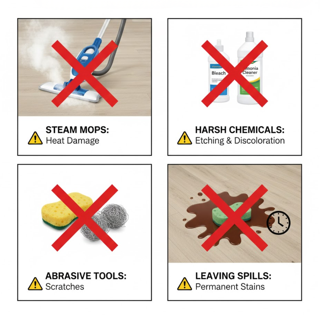 Common Mistakes Cleaning LVP Floors