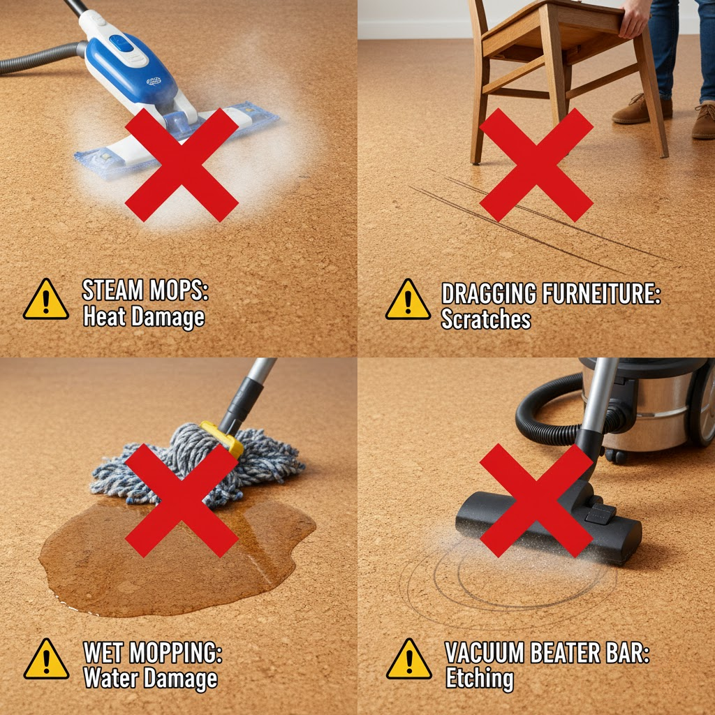 Common Mistakes That Ruin Cork Floors