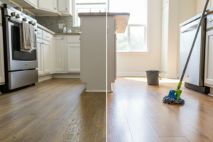 Dirt And Grime On Vinyl Floor