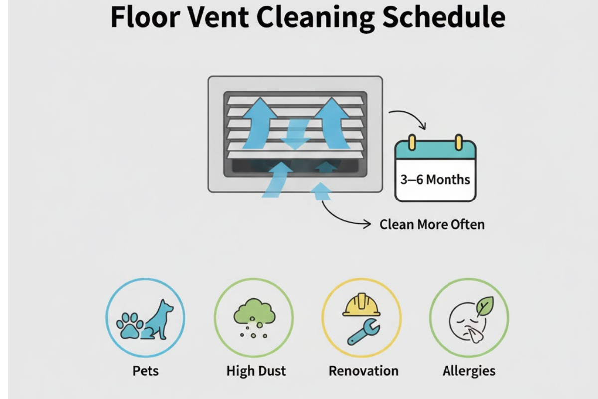 Floor Vent Cleaning Schedule Tips