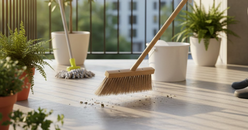 How To Clean Balcony Floor Featured Image