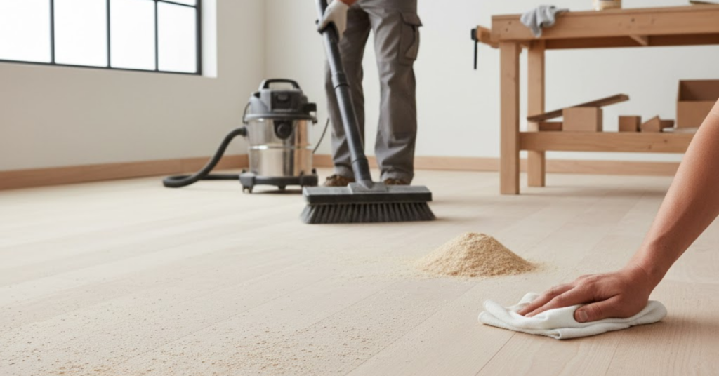 How To Clean Wood Floor After Sanding Before Staining