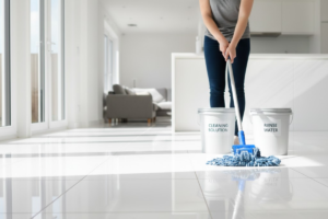 Mop Tile Floor In Sections