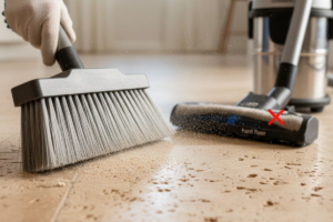 Remove Loose Dirt And Debris Cleaning Travertine Floor