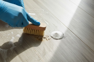 Scrub Vinyl Floor Grooves