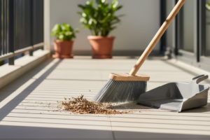 Sweeping Balcony Floor