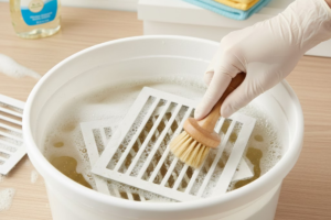 Washing Floor Vent Covers Cleaning Step