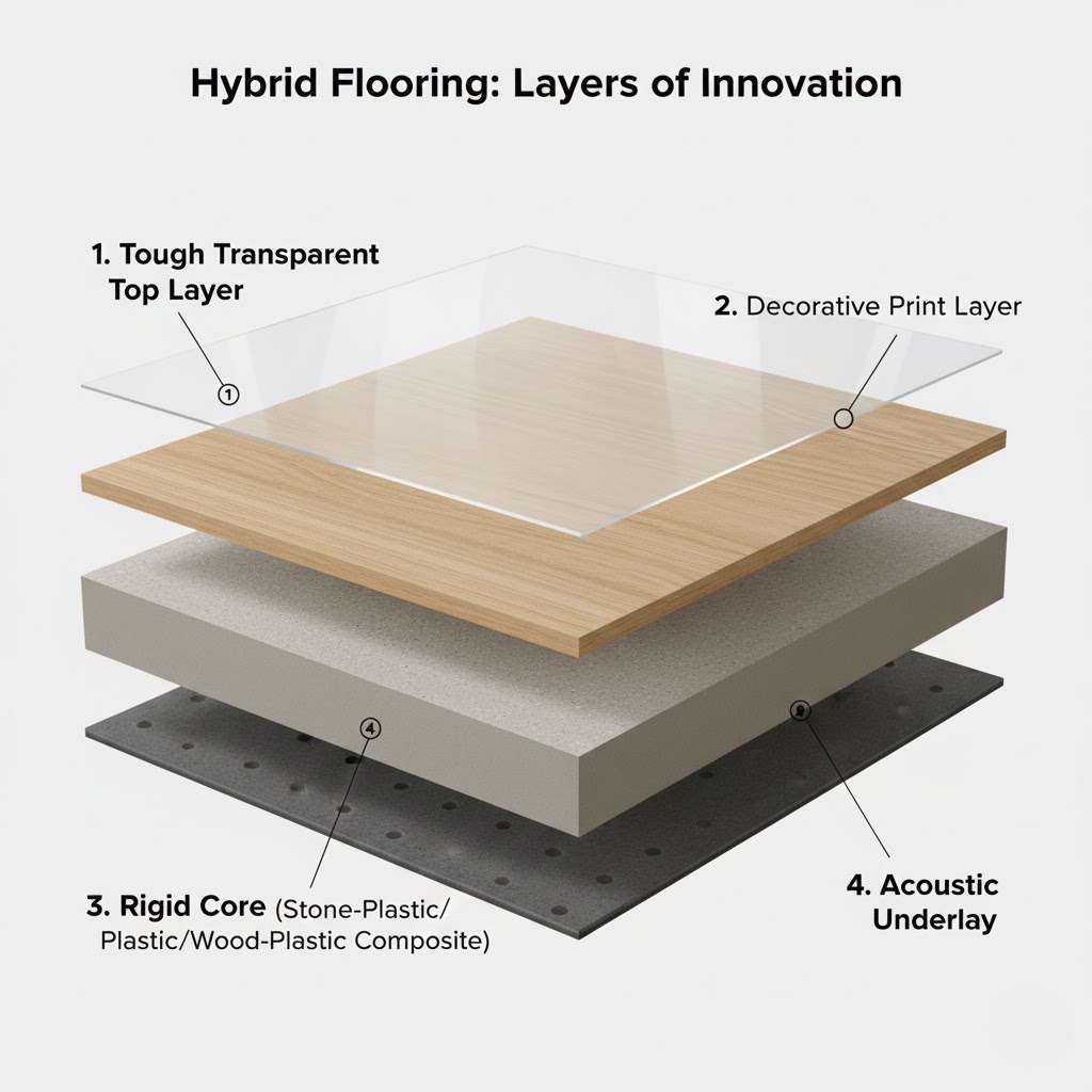 What Is Hybrid Flooring Explanation Diagram