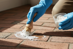 brick floor grease stain cleaning