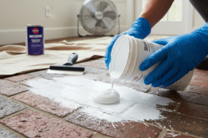 brick floor paint splatter removal