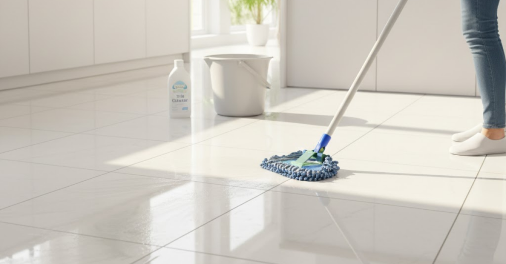 how to clean shiny tile floors
