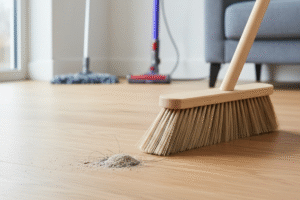 remove loose dirt and debris from manufactured wood floors